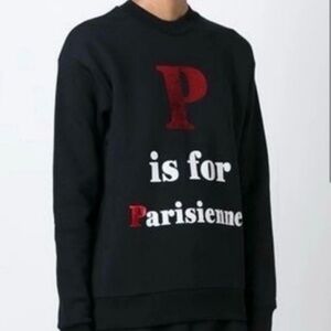 Etre Cecile - P is for Paris Sweatshirt - Black - Size S (Fits like XS)